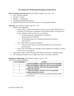 APA Basics handout - Salisbury University