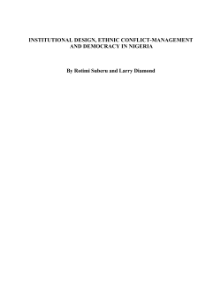 INSTITUTIONAL DESIGN, ETHNIC CONFLICT