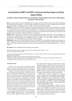 Concentrations of MMP-9 and TIMP-1 in lip tissue and their impact