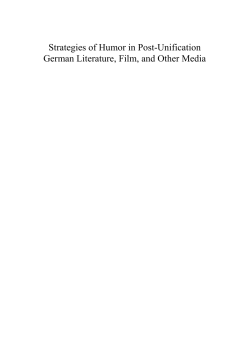 Strategies of Humor in Post-Unification German Literature, Film, and