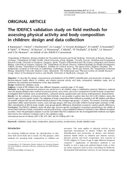 The IDEFICS validation study on field methods for