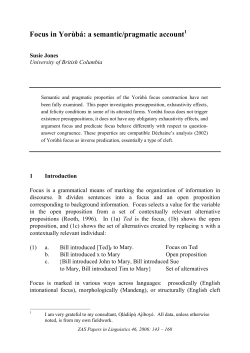 Focus in Yor&ugrave;b&aacute;