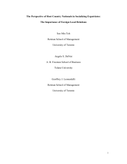 The Perspective of Host Country Nationals in Socializing Expatriates