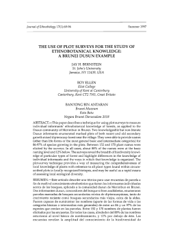 THE USE OF PLOT SURVEYS FOR THE STUDY OF