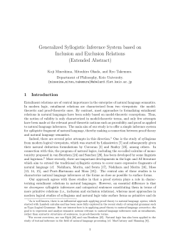 Generalized Syllogistic Inference System based on Inclusion and