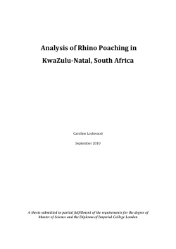 Analysis of Rhino Poaching in KwaZulu