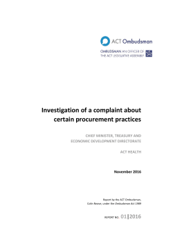 Investigation of a complaint about certain