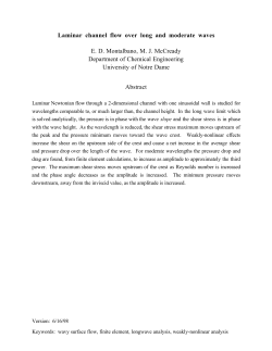 Laminar channel flow over long and moderate waves