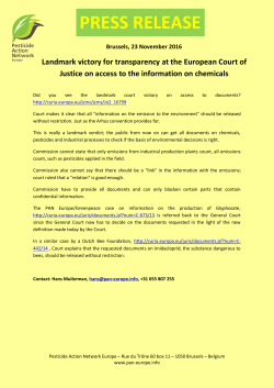 press release - Pesticides Action Network Europe