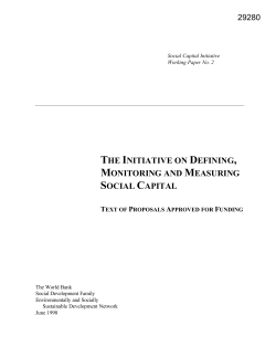the initiative on defining, monitoring and measuring social capital