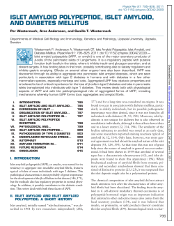 islet amyloid polypeptide, islet amyloid, and diabetes mellitus