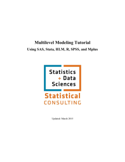 Multilevel Modeling Tutorial - Department of Statistics and Data