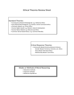 Ethical Theories Review Sheet