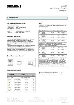 Use of the application program Functional