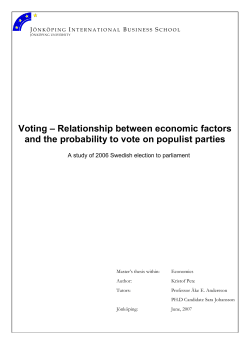 Master`s Thesis - Economic Voting