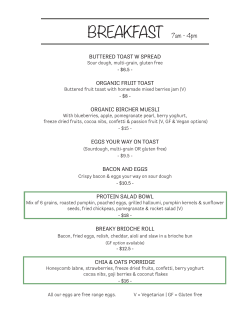 Menu - Boheme Restaurant Bar