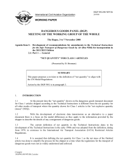 "Net Quantity" for Class 1 Articles