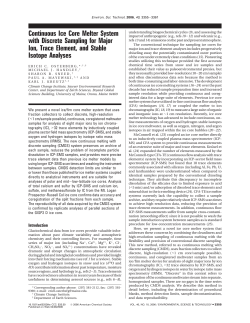 Continuous Ice Core Melter System with Discrete Sampling for Major