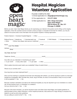 Hospital Magician Volunteer Application