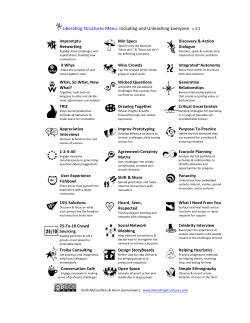 Liberating Structures Menu: Including and Unleashing Everyone v 2.2