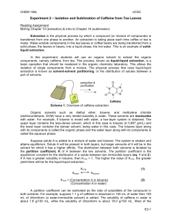 Exp 2 - Isolation and Sublimation of Caffeine from Tea Leaves