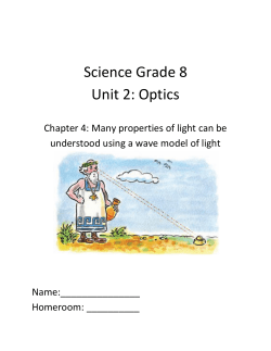 Science Grade 8 Unit 2: Optics
