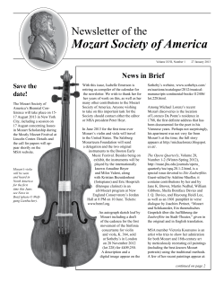 January 2013 - Mozart Society of America