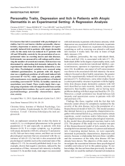 Personality Traits, Depression and Itch in Patients with Atopic