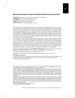 15 Boosting the Quality of Approximate String Matching by Synonyms