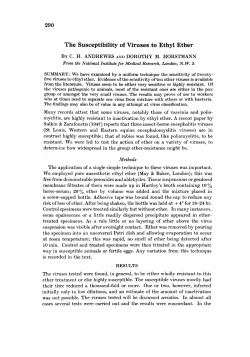The Susceptibility of Viruses to Ethyl Ether
