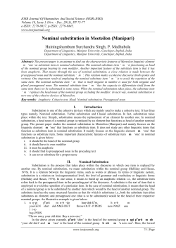 Nominal substitution in Meeteilon (Manipuri)