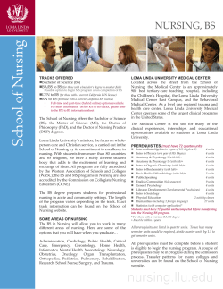 School of N ursing - Loma Linda University