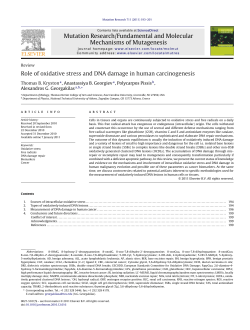 Role of oxidative stress and DNA damage in human carcinogenesis