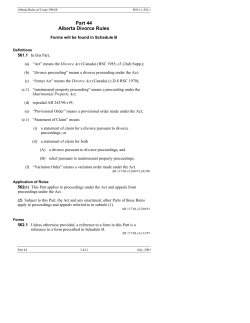 Part 44 Alberta Divorce Rules