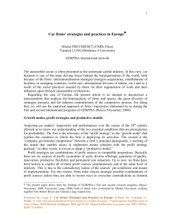 Car firms` strategies and practices in Europe