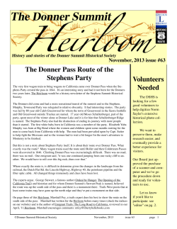 November - Donner Summit Historical Society