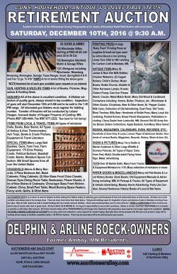 SATURDAY, DECEMBER 10TH, 2016 @ 9:30 A.M.