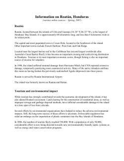 Information on Roat&aacute;n, Honduras