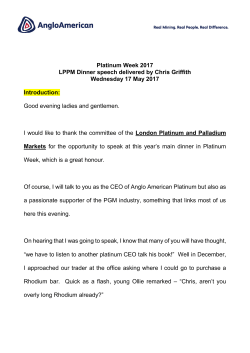 Platinum Week 2017: Chris Griffith`s speech at the