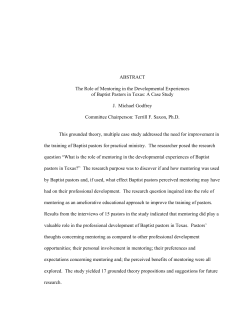 ABSTRACT The Role of Mentoring in the Developmental