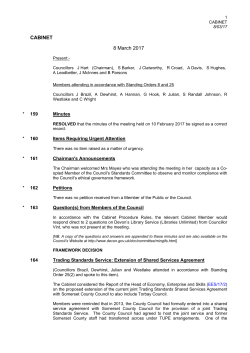 (Public Pack)Minutes Document for Cabinet, 08/03/2017 10:30