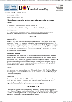 Effect of yogic education system and modern education system on