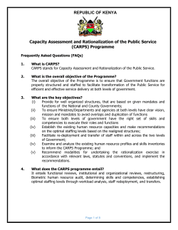 Capacity Assessment and Rationalization of the Public Service