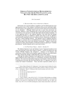 Indiana Constitutional Developments
