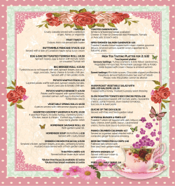 Cafe Menu - The Conservatory Cafe