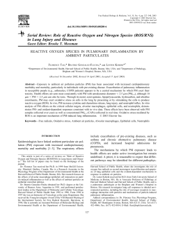 Serial Review: Role of Reactive Oxygen and Nitrogen Species (ROS