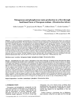 Nitrogenous and phosphorous waste production in a flow