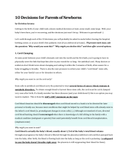 1O Decisions for Parents of Newborns