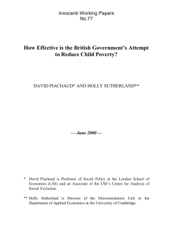 How Effective is the British Government`s Attempt to Reduce Child