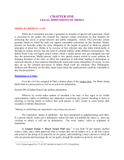 Media and Criminal Law - NALSAR Proximate Education